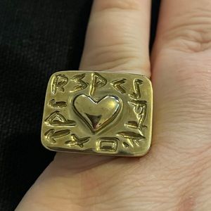 RLM Brass Heart Ring Sz 6